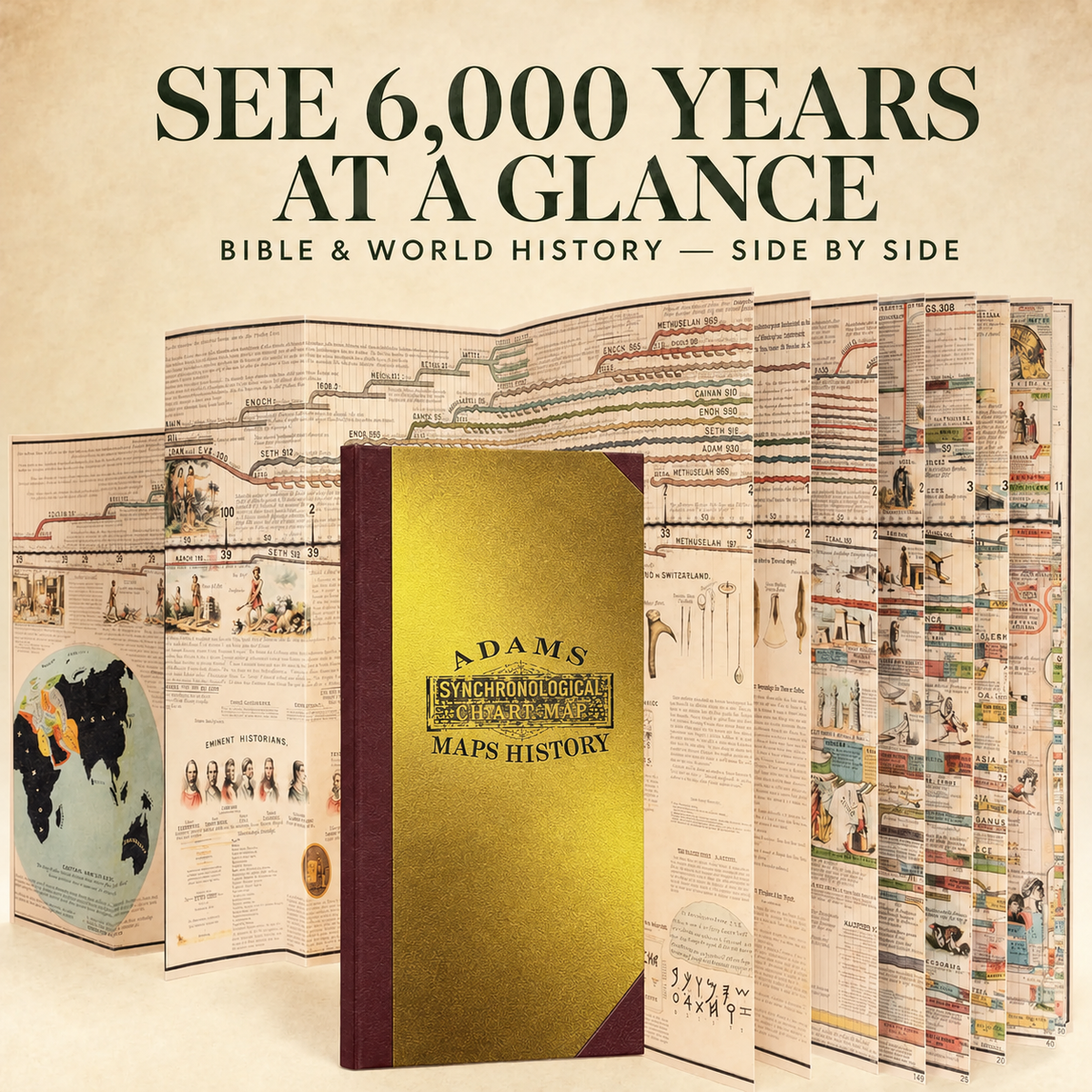 Synchronological Chart - 6,000 Years of Bible & World History in One Fold-Out Hardcover