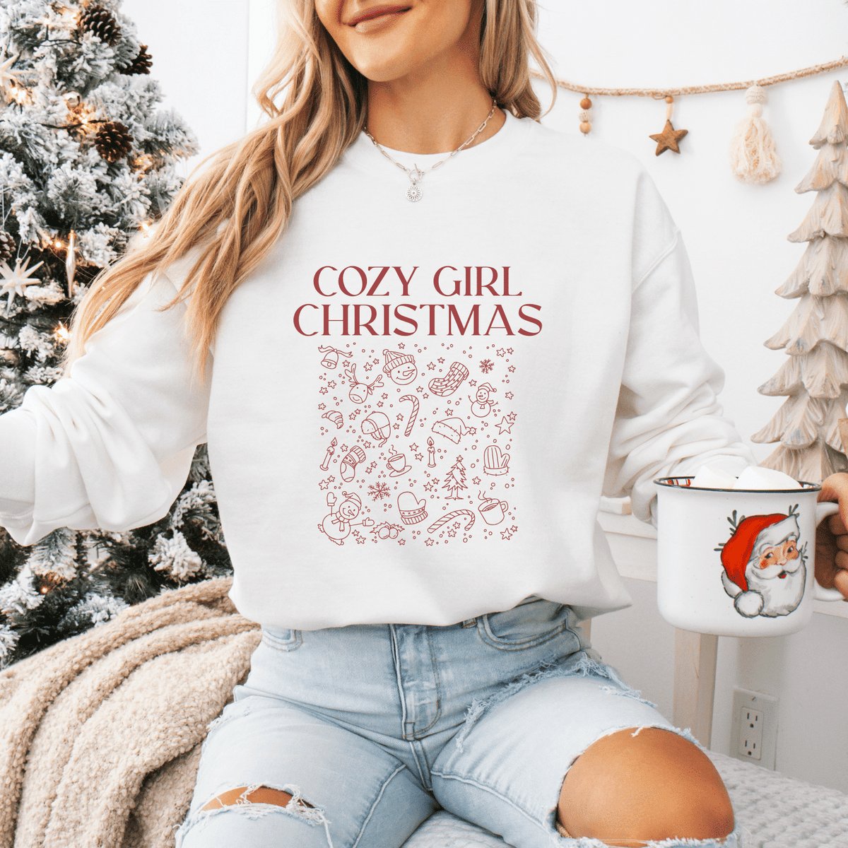 Cozy Girl Christmas Sweatshirt - Moods and Merch