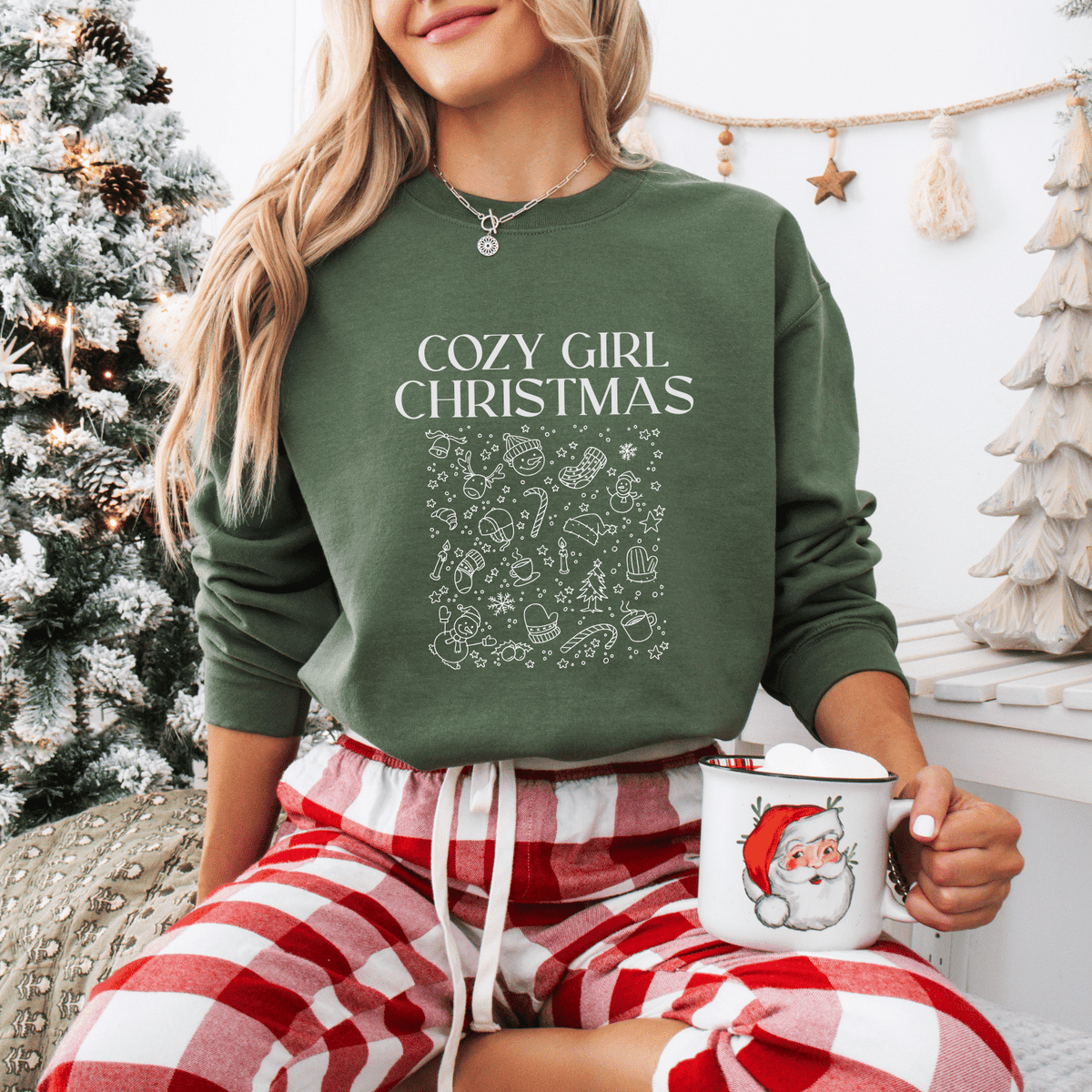 Cozy Girl Christmas Sweatshirt - Moods and Merch