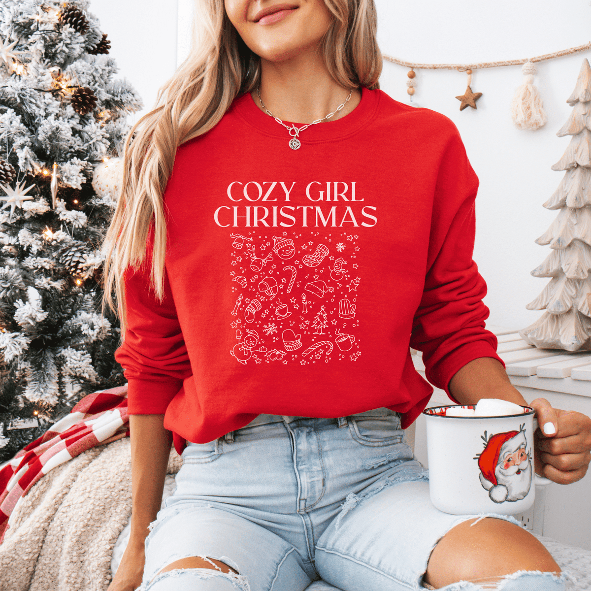 Cozy Girl Christmas Sweatshirt - Moods and Merch