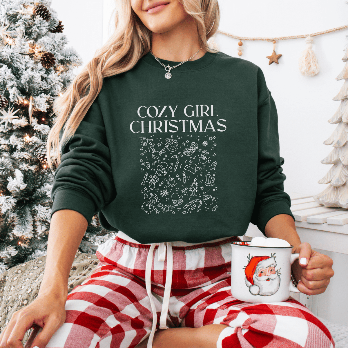 Cozy Girl Christmas Sweatshirt - Moods and Merch