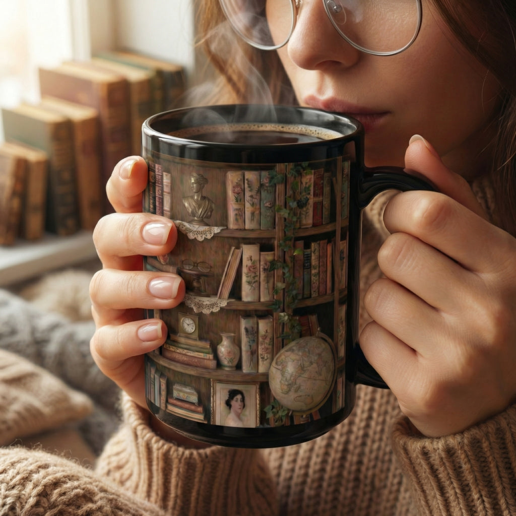 Dark Academia Library Mug, 15oz - Moods and Merch