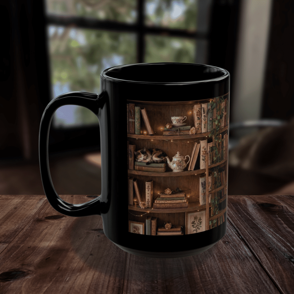 Bookish Mug, Dark Academia Library Mug, 15oz - Moods and Merch