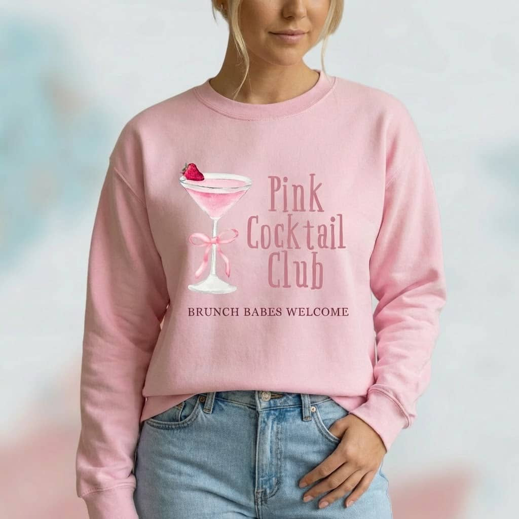 Pink Cocktail Club Sweatshirt - Moods and Merch
