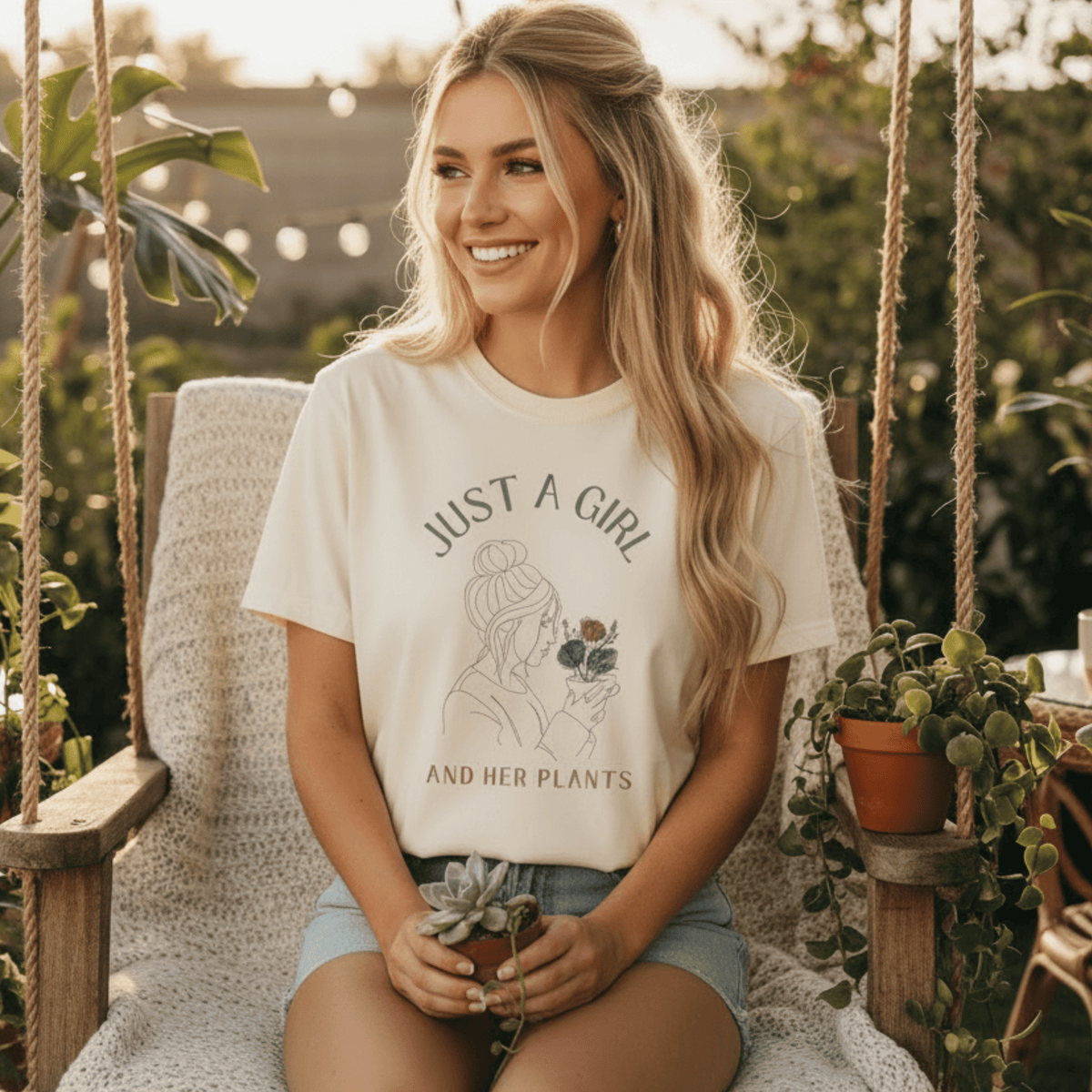 Just a Girl and Her Plants T-shirt - Moods and Merch