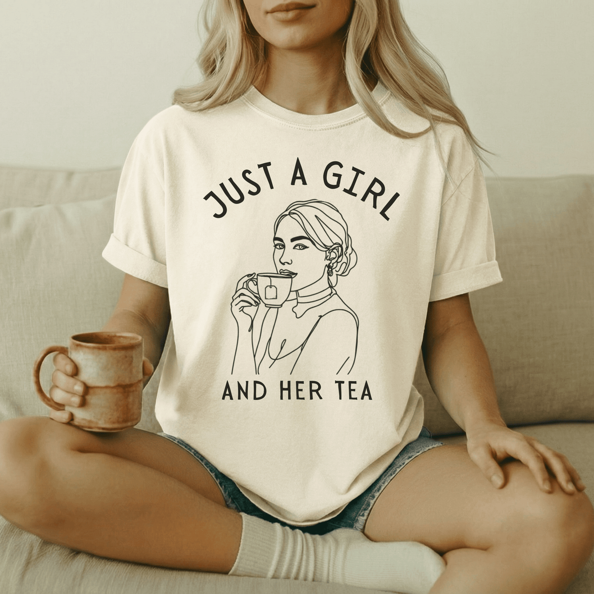 Just a Girl and Her Tea Graphic Shirt - Moods and Merch