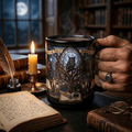 Stained Glass Wizard Library Mug, 15oz - Moods and Merch