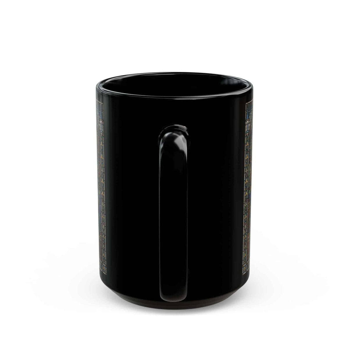 Enchanted Rose Stained Glass Mug Black, 15oz - Moods and Merch