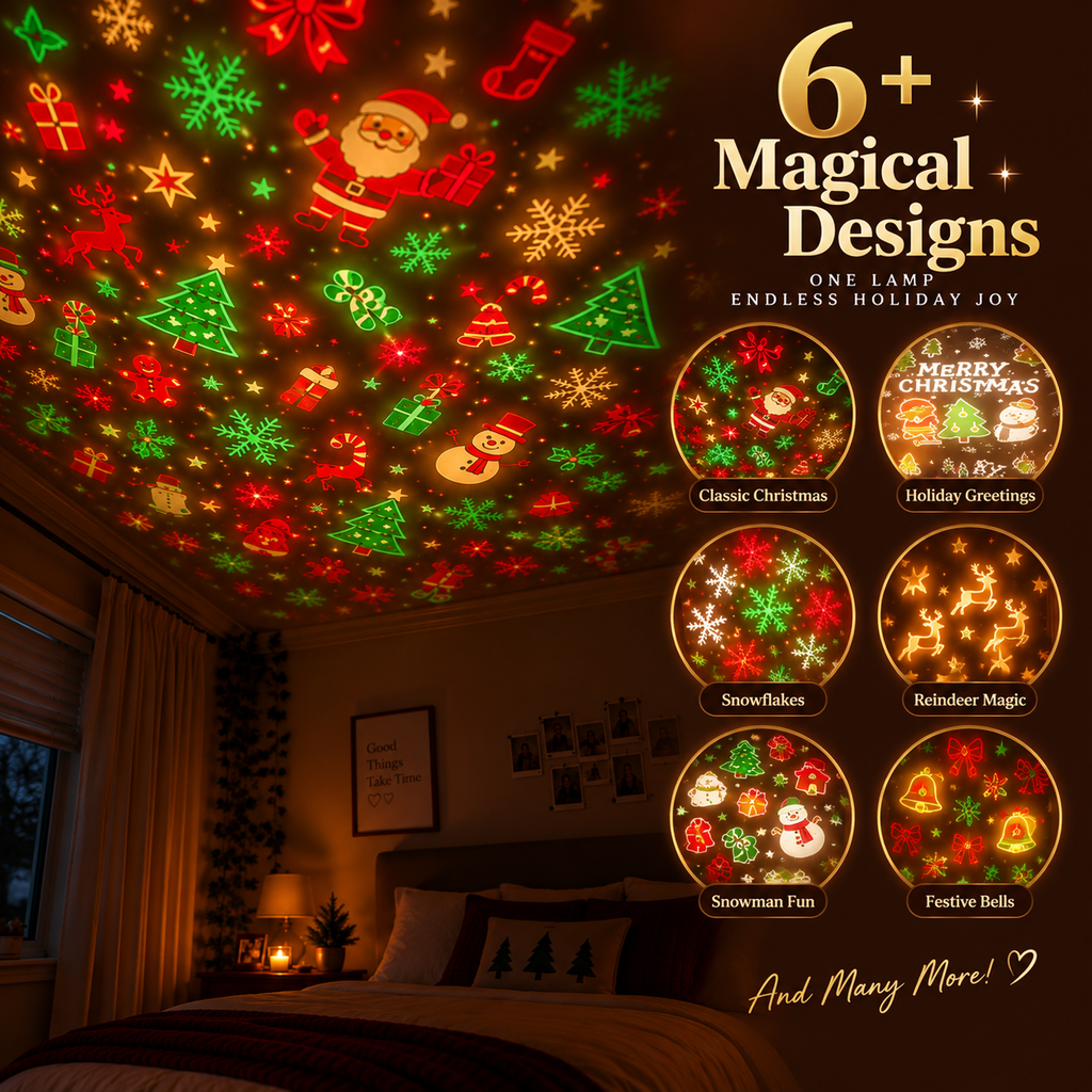 USB Christmas Projector - 6 Festive Films for Your Ceiling
