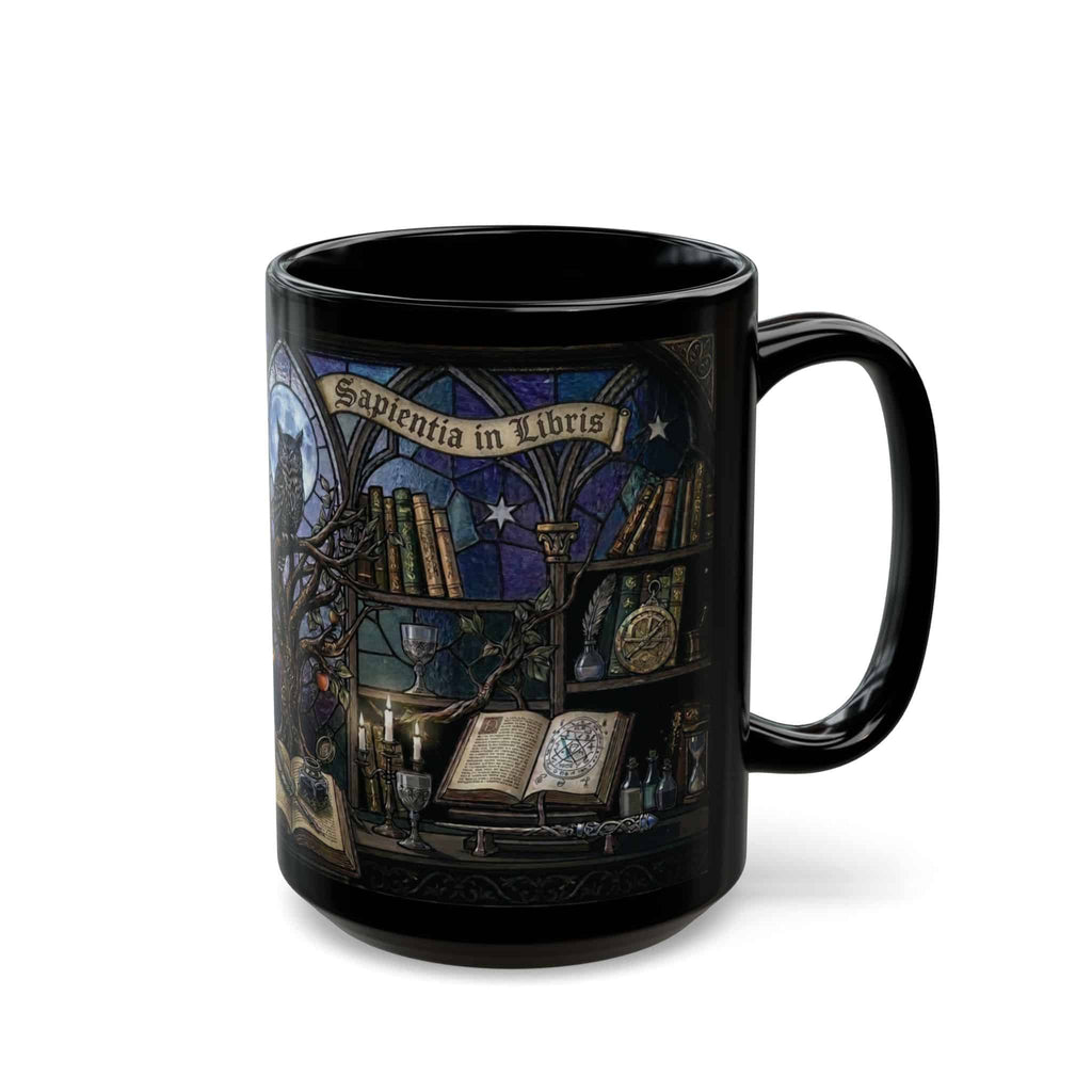 Stained Glass Wizard Library Mug, 15oz - Moods and Merch