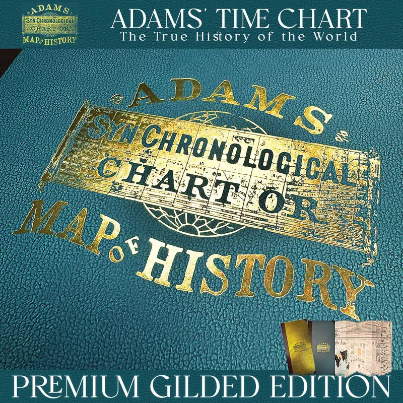 Close view of the bound cover in deep teal cloth, with the chart's title stamped in gold foil across the front and a gilded edge on the boards